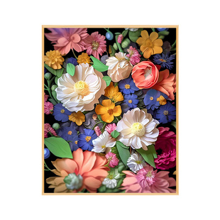 繁花似锦diy数字油画填充填色花卉手绘高级感油彩画手工解压涂色