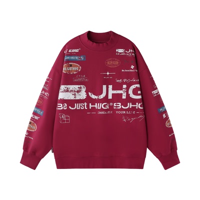 BJHG美式复古长袖暖皮卫衣