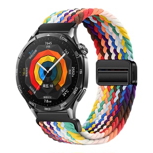 适用华为gt4/gt3手表watch5/4/gt2pro尼龙编织卡扣gt65手表磁吸带
