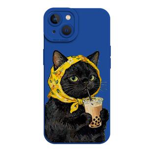 珍珠奶茶猫咪适用三星s25手机壳新款s25ultra情侣s24油画Galaxys23小猫+液态硅胶s22plus保护套samsung防摔软