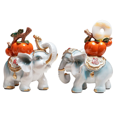 树脂大门口进门招财运摆件大象高端落地客厅招财轻奢高档吸水镇宅