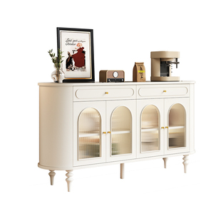 法式奶油风餐边柜2026新款实木玄关柜客厅简约现代复古斗柜储物柜