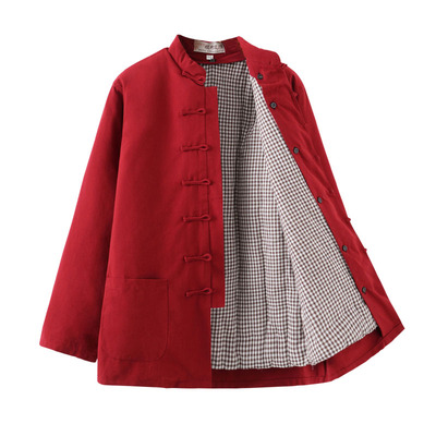 手工加厚棉袄纯棉花冬季唐装棉服