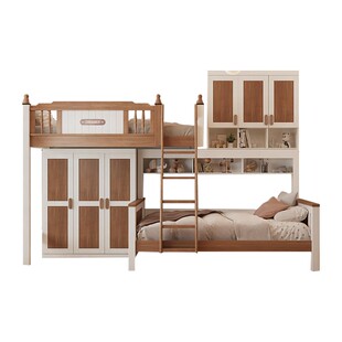 考拉森林错位型上下床实木儿童床小户型高低子母床交错双层床组合