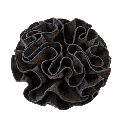 韩系灰色蝴蝶结四层大肠发圈超大