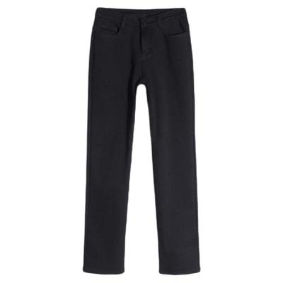 黑色直通牛仔裤加肥加大窄版