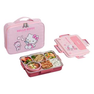 TAFUCO/泰福高三丽鸥凯蒂猫保温饭盒儿童学生餐盘分格食堂便当盒