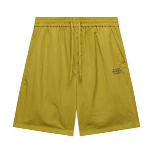 美特斯邦威中裤男2026夏季新款潮流宽松户外纯色系带休闲直筒裤子