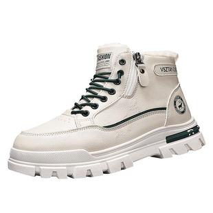 高帮雪地靴男鞋冬季加绒加厚抗寒防滑运动马丁靴防水板鞋保暖棉鞋