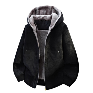 JEEP SPIRIT复古美拉德加绒加厚皮衣男士外套男冬季新款防风夹克