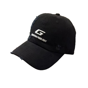 简约做旧磨破大G字母棒球帽女出街休闲减龄柠檬黄鸭舌帽情侣百搭