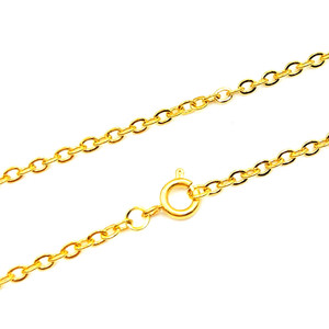 手工定制不掉色18K包金O字链锁骨链 可穿吊坠黄金色项链基础裸链