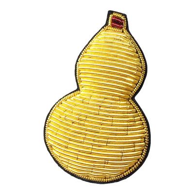 印度丝手工刺绣金色葫芦胸针