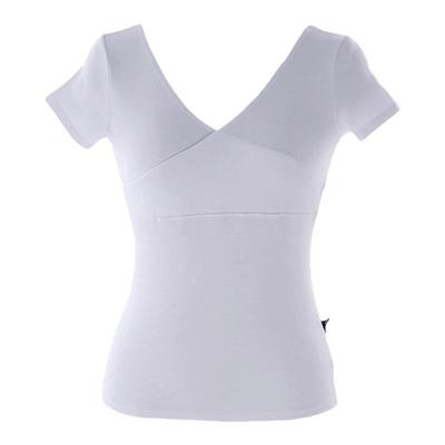 前交叉舞蹈练功服v领短袖上衣