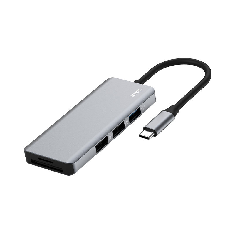JCPal扩展坞Type-C转USB笔记本电脑3.0高速传输30Hz/SDTF读卡器口