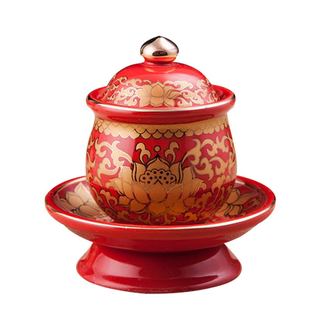 供水杯家用陶瓷仙家酒杯堂前供财神净水杯室内小号财神贡杯