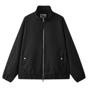 森马外套男款宽松立领夹克青年质感2025秋冬新款上衣时尚简约百搭