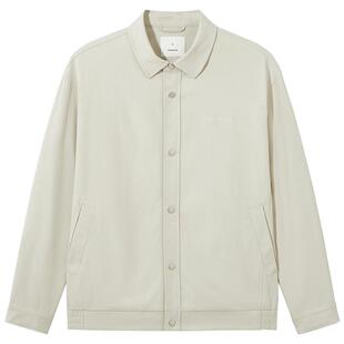 热风男士夹克外套2025年秋季新款复古教练员夹克翻领宽松外套上衣