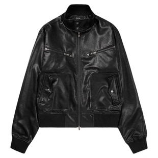 AAKAM韩国26春季男女潮流时尚个性设计感仿皮机车夹克MUSINSA