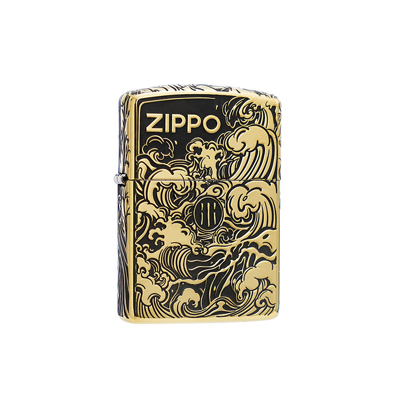 zippo盔甲金银五行送人礼盒套装