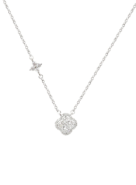 闪耀925银四叶草女神镶嵌项链