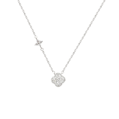 闪耀925银四叶草女神镶嵌项链