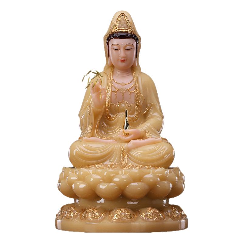 观音菩萨佛像供奉家用坐莲摆件