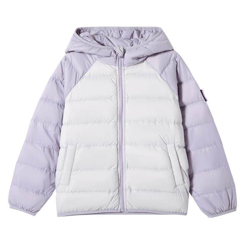 ask儿童羽绒服90绒轻薄男童冬装新款女童休闲风防风连帽外套