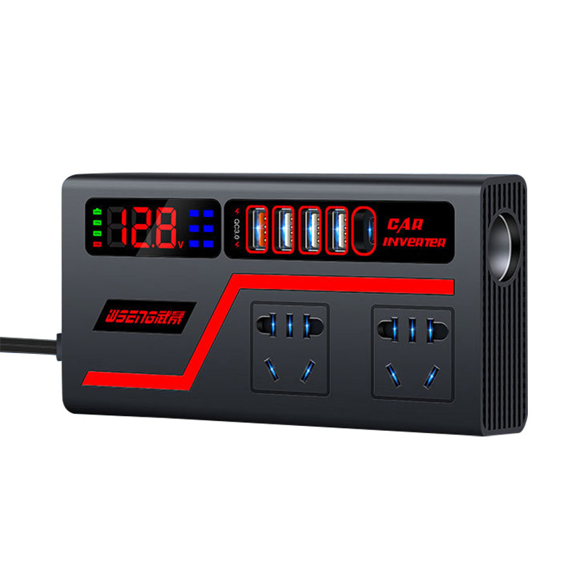 车载逆变转换器12v24v转220v大功率多功能充电点烟器快充电源插座