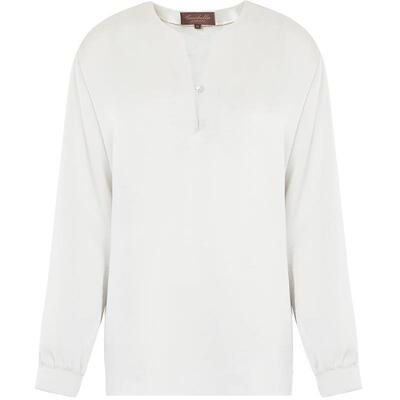 重磅仿真丝缎面垂坠衬衫