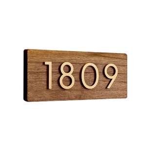 门牌号码牌家用高级感轻奢创意定制实木标识牌酒店民宿家庭住宅入户门口装饰房间房号亚克力数字贴木质门号牌