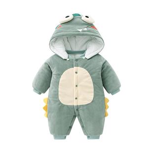 新生婴儿衣服秋冬季连体衣男女宝宝加厚抱衣棉衣外出套装冬天外套