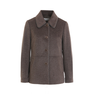 经典故事品牌简约翻领外套女秋冬2025新款老钱风行政夹克呢子外套