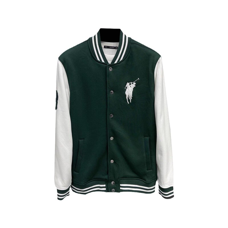 DH轻奢运动风加绒撞袖棒球服