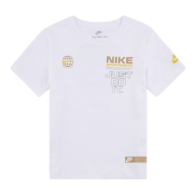 NIKE耐克小童T恤夏季新款印花时尚运动休闲短袖针织衫IO5964-100