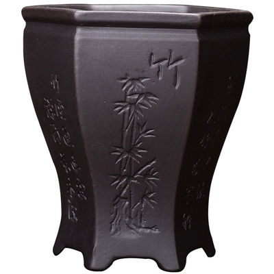 紫砂复古风端庄大气盆景盆