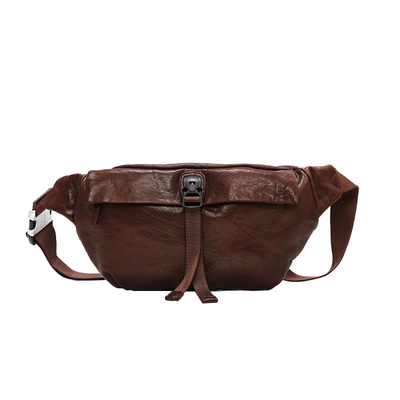 男士胸包复古风纯手工水洗单肩包