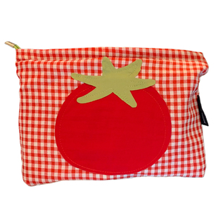 红格番茄帆布手拿包包女士日常通勤上班便携洗漱包杂物化妆收纳包