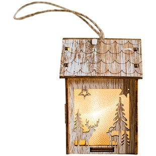 掬涵雪房子灯发光圣诞树配饰挂件摆件节日气氛派对灯球吊饰小夜灯