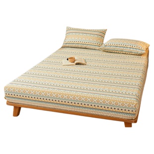 北极绒A类原棉老粗布纯棉防滑加厚透气罩床笠高密编织舒爽床单