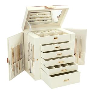 KAMIER轻奢出口大容量精致皮革饰品黄金珠宝首饰多层防氧化收纳盒