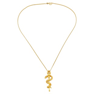 灵蛇权杖吊坠项链女2025新款新中式生肖蛇锁骨链本命年送女友礼物