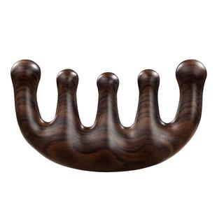 天然檀木按摩梳子头皮经络刮痧头部专用五齿五爪防梳脱发疏通神器