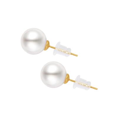 西大班冷光人造澳白珍珠耳钉女