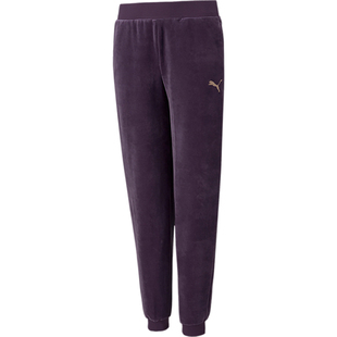 Puma/彪马正品ALPHA VELOUR儿童简约休闲保暖针织运动束脚裤
