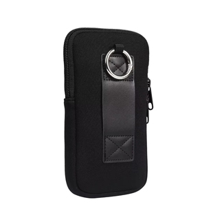 单拉链挂腰包竖款简约弹力料拉链套穿皮带手机包挂扣软布收纳包