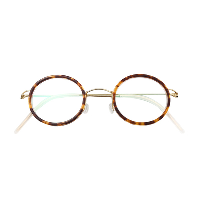 无螺丝超轻姜文同款玳瑁椭圆框