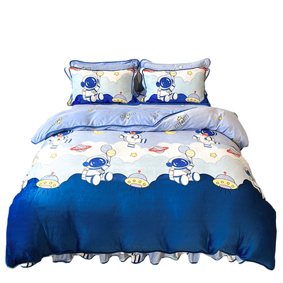 双面牛奶绒被套冬季加绒三四件套