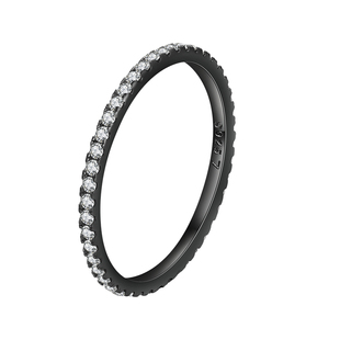 通体s925纯银黑枪百搭闭口戒指女嘻哈潮牌网红冷淡风食指指环饰品