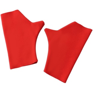 自发热加绒双面德绒半指手套女冬保暖护腕露指手套男学生打字短款